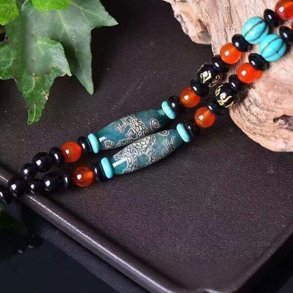 Nine-Eye Dzi Bead Agate Pendant – Attract Wealth & Remove Negative Energy