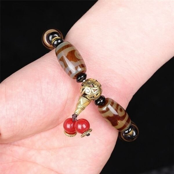 Tibetan Nine-Eye Dzi Bracelet for Wealth & Protection