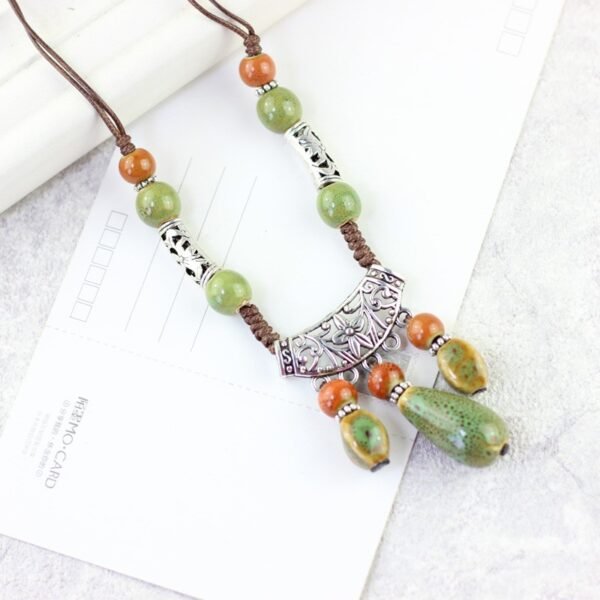 Tibetan Ceramic Third Eye Forehead Chain - Spiritual Pendant