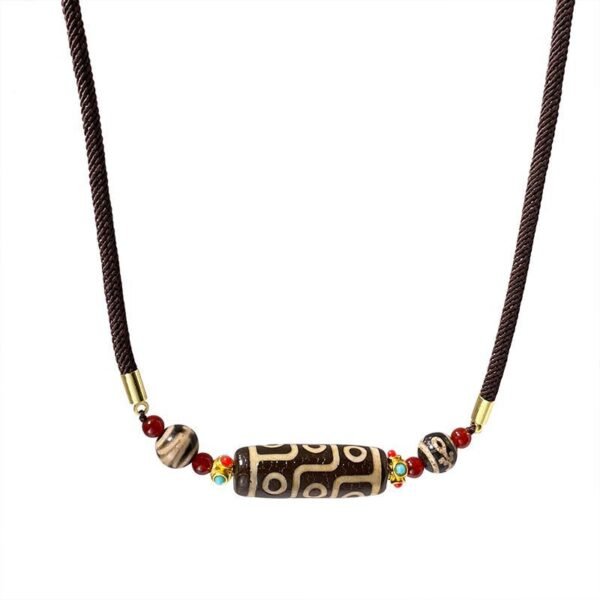 Nine-Eye Dzi Necklace - Feng Shui Wealth & Protection Pendant
