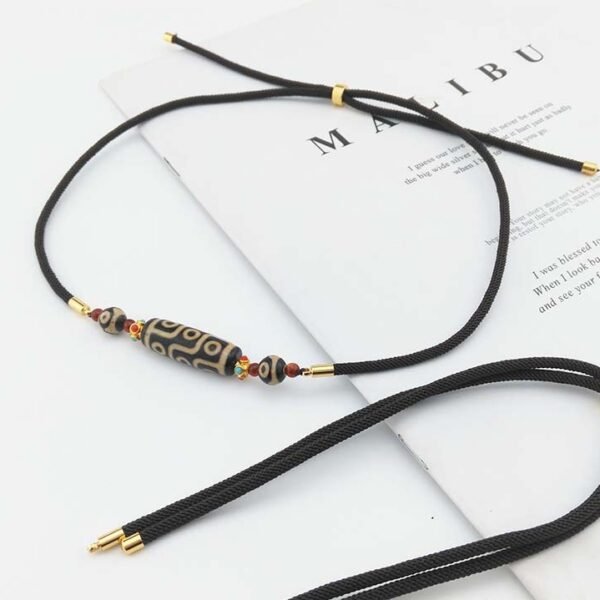 Nine-Eye Dzi Necklace - Feng Shui Wealth & Protection Pendant