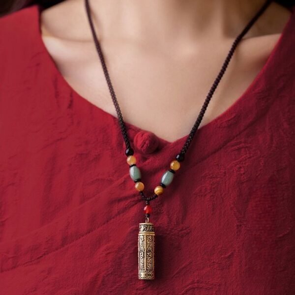 Tibetan Om Mani Padme Hum Necklace - Good Luck & Positive Energy
