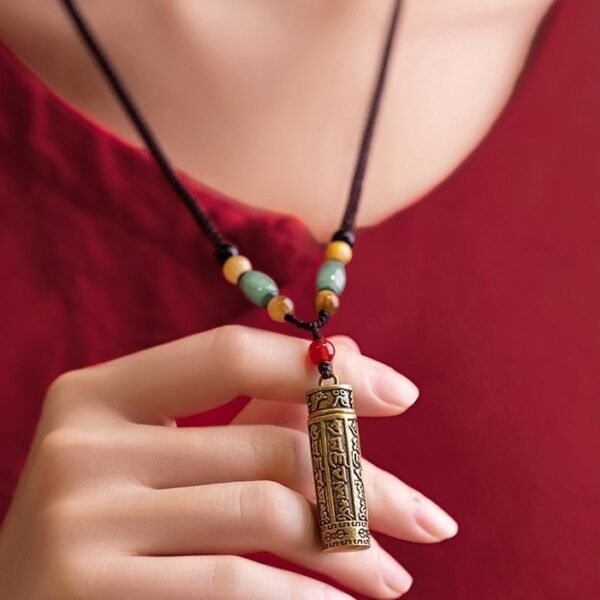 Tibetan Om Mani Padme Hum Necklace - Good Luck & Positive Energy