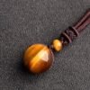 Tiger Eye Stone Necklace - Hand-Knotted Healing Jewelry for Courage & Protection