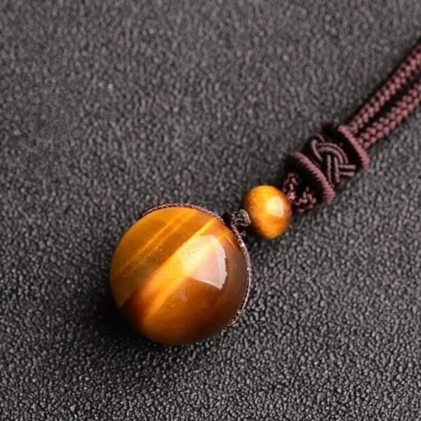 Tiger Eye Stone Necklace - Hand-Knotted Healing Jewelry for Courage & Protection