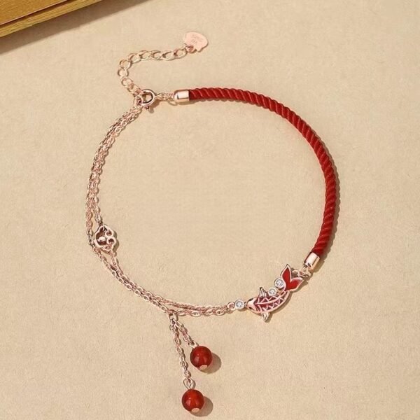 Koi Fish Red String Bracelet Luck & Protection Feng Shui Jewelry