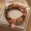 Rainbow Tourmaline Bracelet - Abacus & Peace Buckle to Attract Wealth and Safety