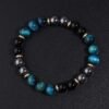 blue tiger eye obsidian protection bracelet