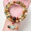 Wealth-Attracting Blessing Lock Bodhi Seed Mala Bracelet for Abundance & Spiritual Protection