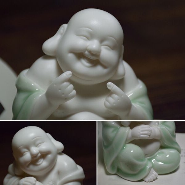 Ceramic Feng Shui Statue Attract Wealth and Good Fortune Laughing Buddha