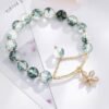 Cherry Blossom & Green Phantom Quartz Bracelet for Luck & Wealth
