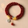 Amber Nanhong Agate Bracelet Jadeite Peace knot Pendant for Wealth & Protection