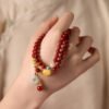 Amber Nanhong Agate Bracelet Jadeite Peace knot Pendant for Wealth & Protection