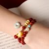 Amber Nanhong Agate Bracelet Jadeite Peace knot Pendant for Wealth & Protection