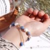 Blue Aventurine & Pearl Bracelet for Luck, Wealth & Calm