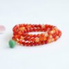 Red Agate Bracelet with Lotus Pod & Tassel for Abundant Love