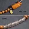 Sandalwood Ash Agate Koi Fish Bracelet, Double Strand Mala for Career Success & Good Fortune