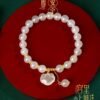 White Agate Bracelet with Ruyi Pendant for Wisdom & Protection