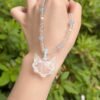 Fox Mask Energy Necklace White Crystal for Purification & Wisdom
