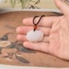 Afghan White Jade Lotus Necklace for Purity & Spiritual Growth