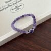 S925 Sterling Silver Amethyst Charoite Bracelet for Healing & Protection