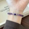 S925 Sterling Silver Amethyst Charoite Bracelet for Healing & Protection