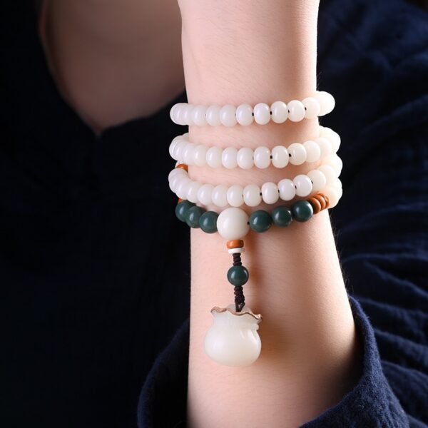 108 Bodhi Seed Mala with Money Bag Pendant for Fortune & Blessings