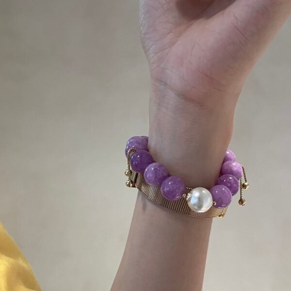 Charoite Pearl Bracelet for Transformation & Purity
