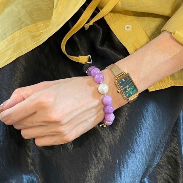 Charoite Pearl Bracelet for Transformation & Purity