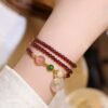 Garnet Peace Buckle Bracelet for Safe Passion & Harmonious Love