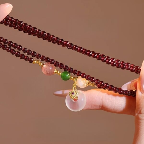 Garnet Peace Buckle Bracelet for Safe Passion & Harmonious Love
