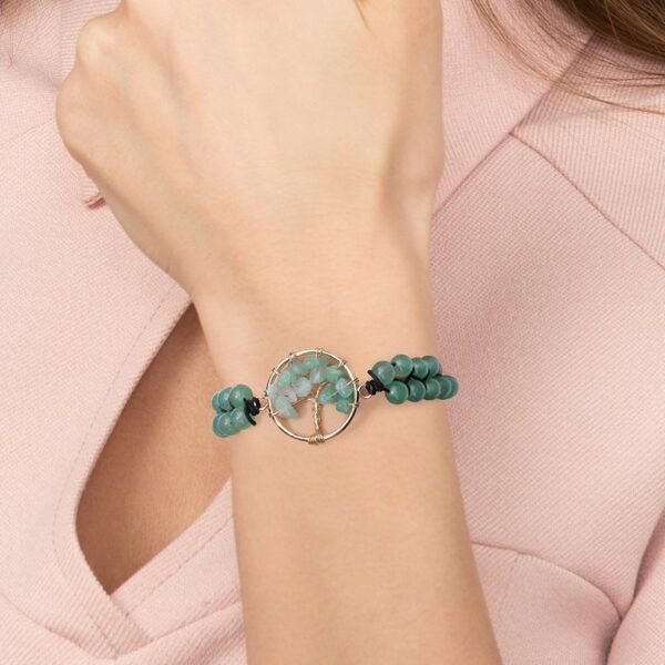 Green Aventurine Tree of Life Bracelet for Abundance & New Beginnings
