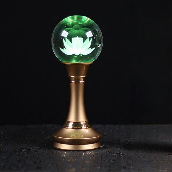 LUTOS 4 Buddhist Altar Light: Seven-Color LED with Lotus Peace Ball for Home Blessings