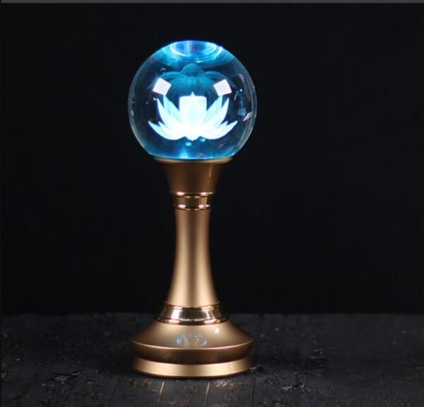LUTOS Buddhist Altar Light: Seven-Color LED with Lotus Peace Ball for Home Blessings