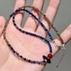 Wisdom & Strength Power Lapis Lazuli Red Agate Blue Crystal Necklace