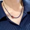 Wisdom & Strength Power Lapis Lazuli Red Agate Blue Crystal Necklace