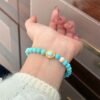 Larimar pearl bracelet 2 Larimar, Turquoise, Pearl 925 Silver Bracelet for Calm & Communication