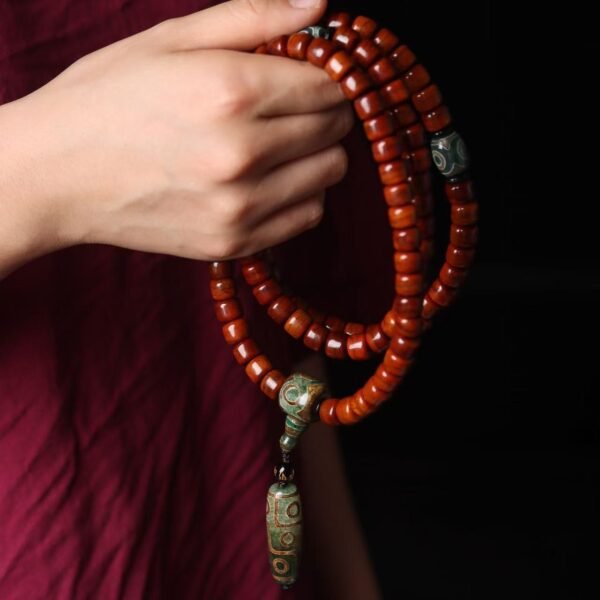 MALA 2 Tibetan Yak Bone 108 Mala with Dzi Bead for Protection