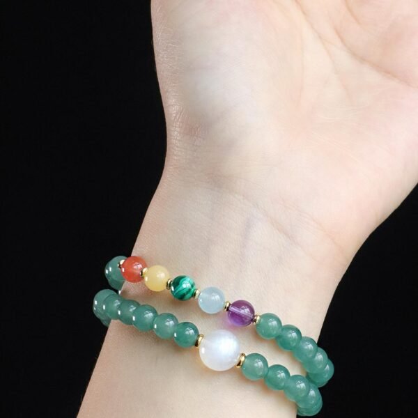 Malachite bracelet 2 Blue Chalcedony Amethyst Malachite Bracelet for Emotional Healing
