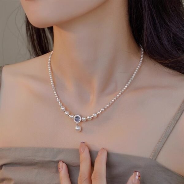 Aquamarine Pearl Balance Necklace