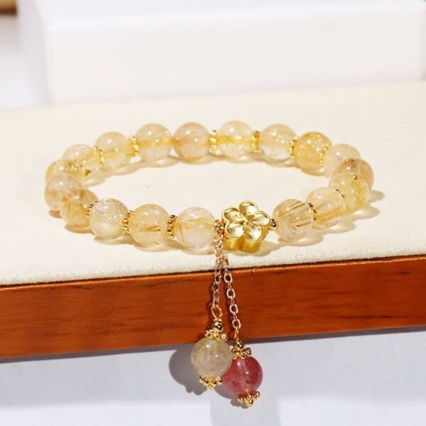 Plum Blossom Rutilated Quartz Bracelet for Wealth