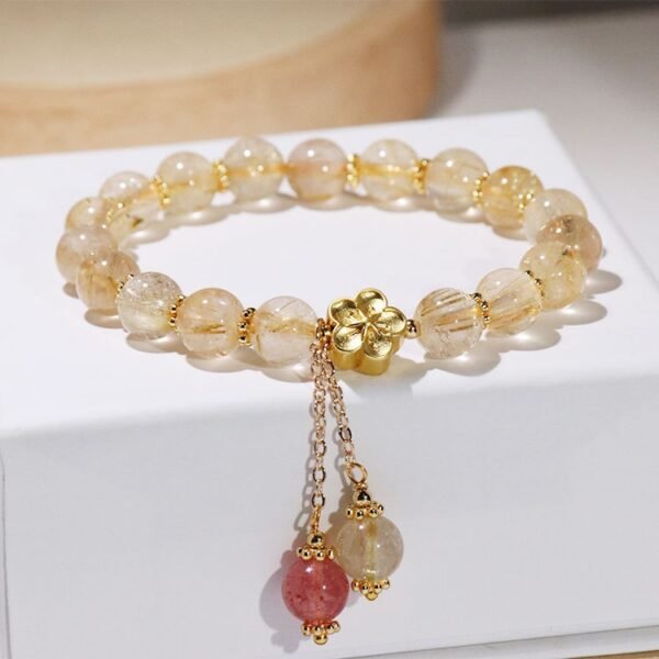 Plum Blossom Rutilated Quartz Bracelet for Wealth