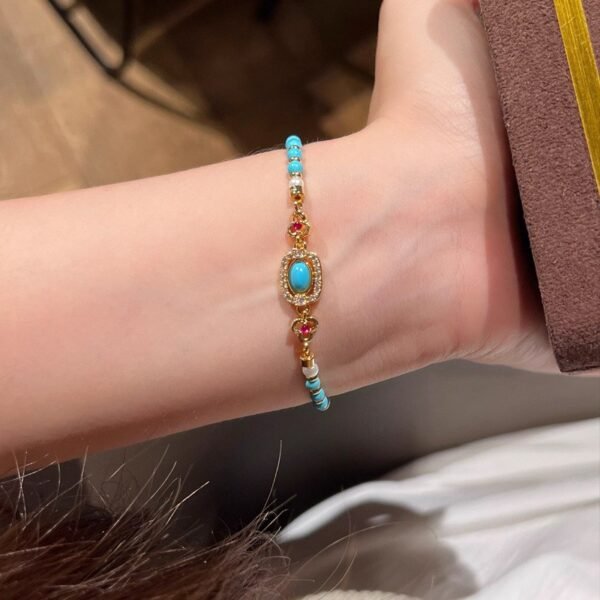 Turquoise Pearl Red Agate Bracelet for Protection & Abundance