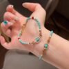 Turquoise Pearl Red Agate Bracelet for Protection & Abundance