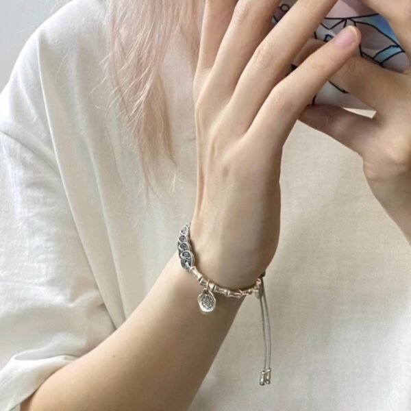 bamboo ancient coin bracelet 1 Five Emperor Coins Bamboo Bracelet for Wealth & Continuous Growth