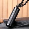 black obsidian 1 Black Obsidian Buddhist Amulet - Heart Sutra Cylinder Pendant for Protection