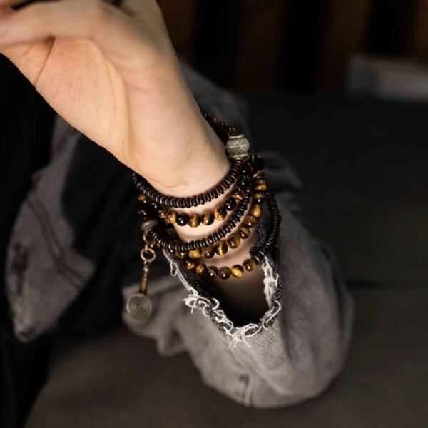 bracelet 1 Tiger Eye Brass Bracelet for Confidence & Protection