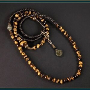 Tiger Eye Brass Bracelet for Confidence & Protection