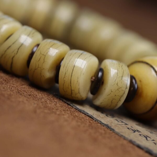 Tibetan Yak Bone Mala Bracelet for Grounding & Spiritual Connection