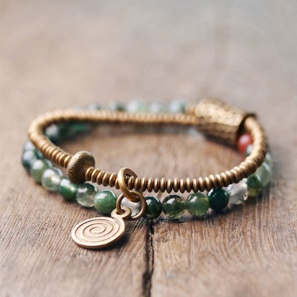 Agate and Copper Bead Bracelet